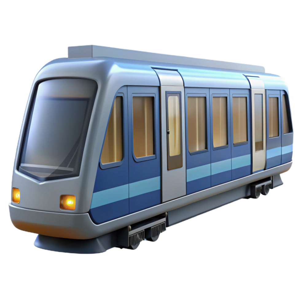 dramatic majestic Subway car, modern design, passenger windows, studio lighting, side view, detaileillustration, with transparent background,high-resolution product photography top-tier png