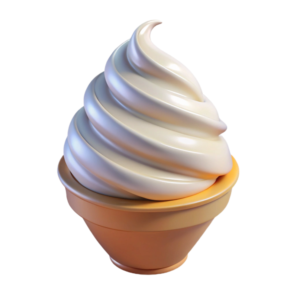 hypnotic energetic minimalist Soft serve ice cream swirl, studio lighting, front view, glossy finish, photorealistic, isolateon transparent background,high-resolution product photography genuine png