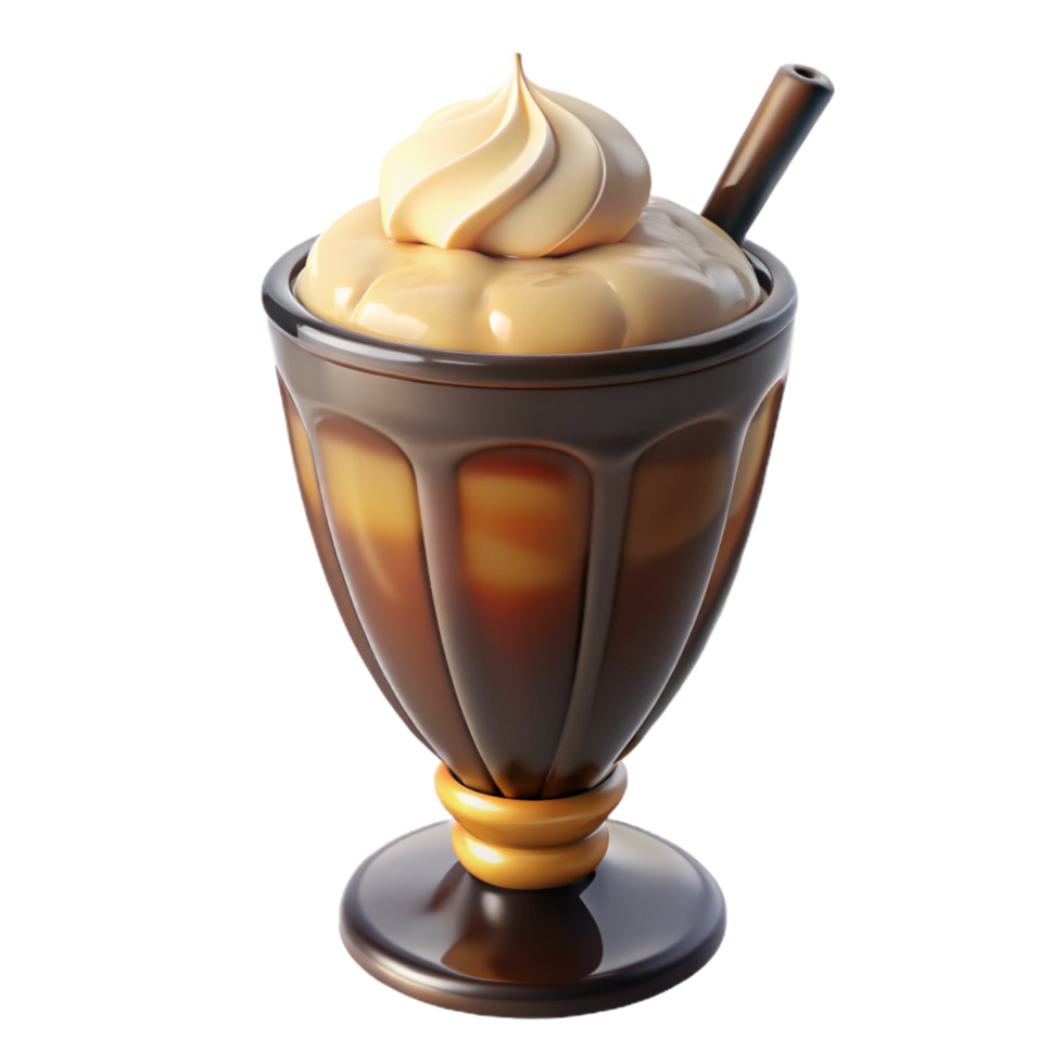 fascinating inspireIce cream float with cola anvanilla ice cream, studio lighting, front view, glossy finish, photorealistic, isolateon transparent background,high-resolution product photography png