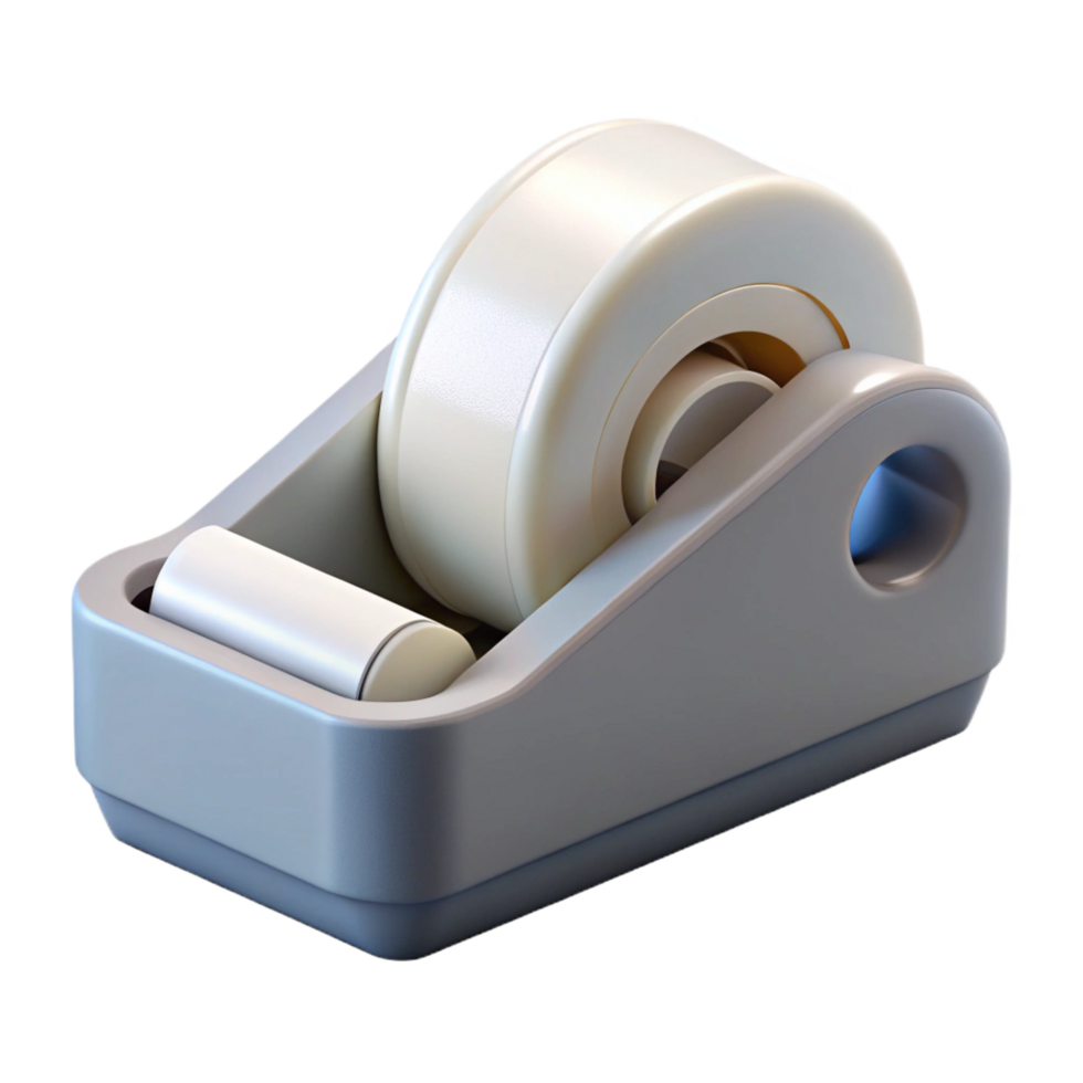 enchanting rare Correction tape dispenser, white plastic, ergonomic design, front view, soft lighting, isolateon transparent background,high-resolution product photography png