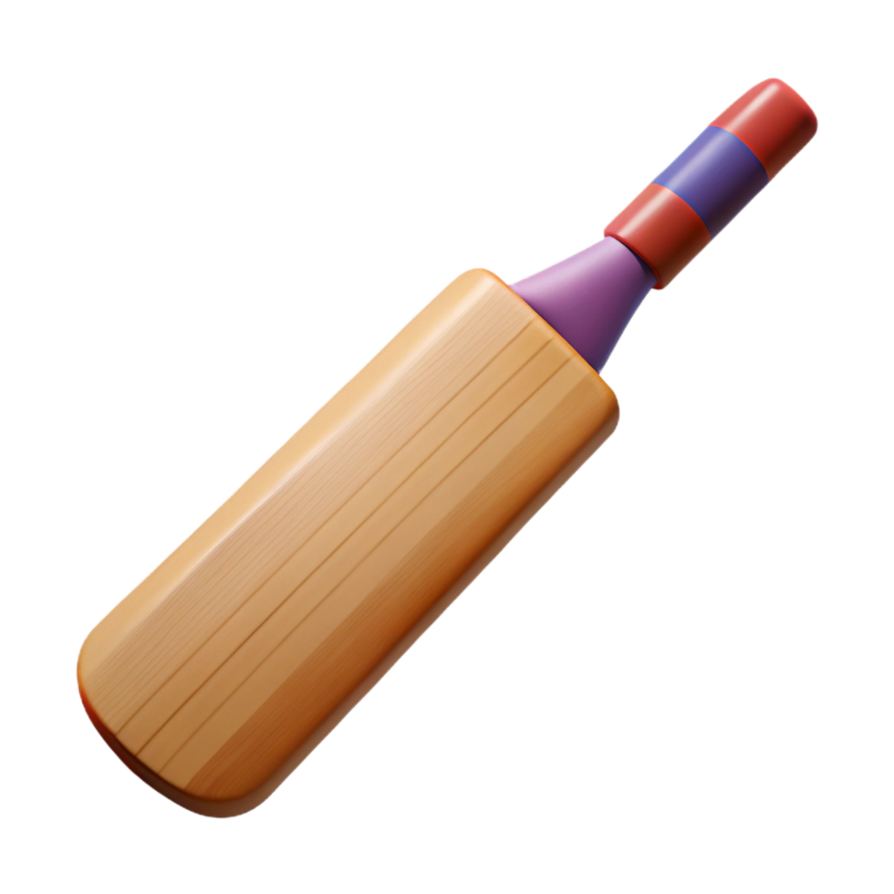 magnificent quintessential Wooden cricket bat with visible grain angrip tape, matte finish, soft lighting, isolateon transparent background,high-resolution product photography png