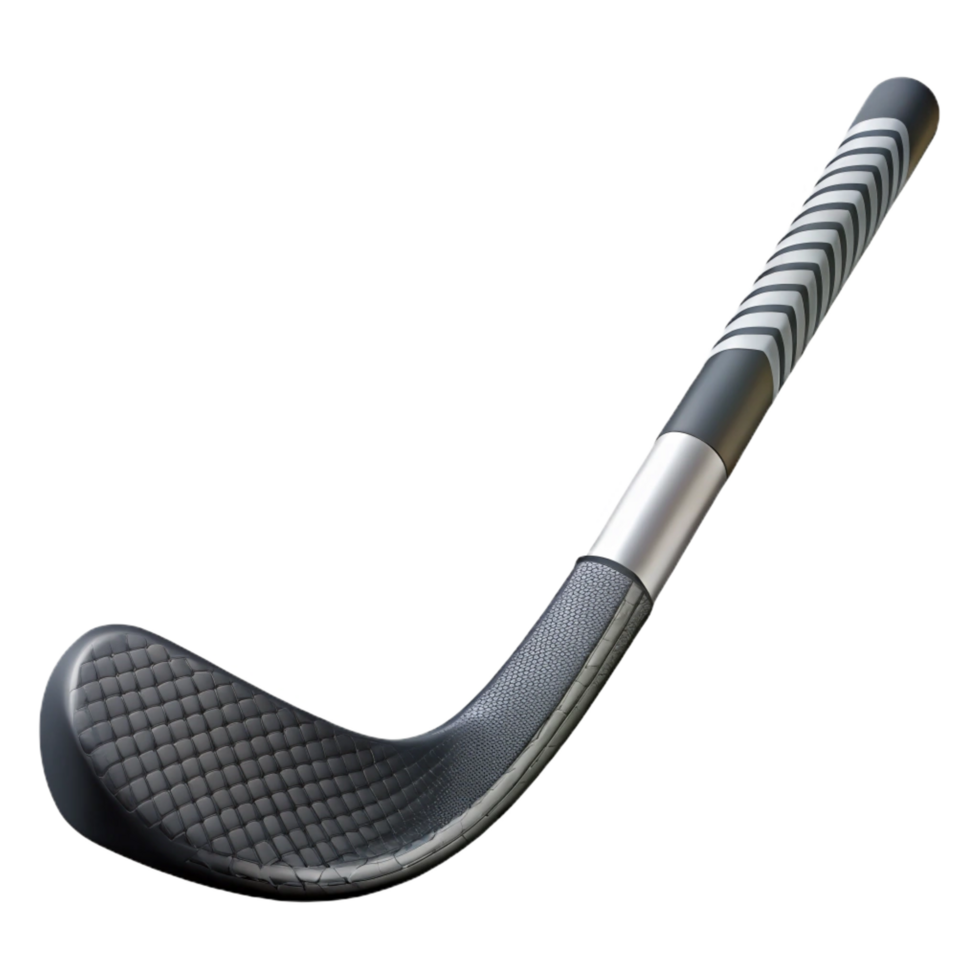 quintessential minimalist Composite hockey stick with visible carbon fiber weave, glossy finish, studio lighting, isolateon transparent background,high-resolution product photography premium png