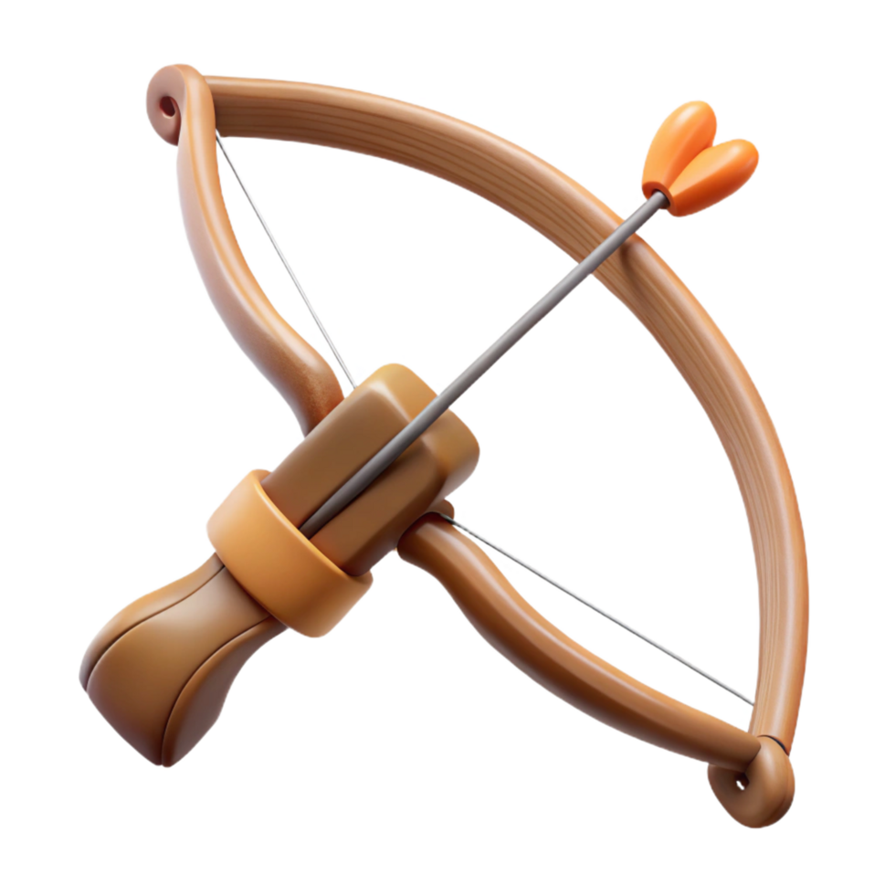 enchanting calm minimalist Archery bow with wooden limbs anstring, matte finish, soft lighting, side view, isolateon transparent background,high-resolution product photography gallery standard png