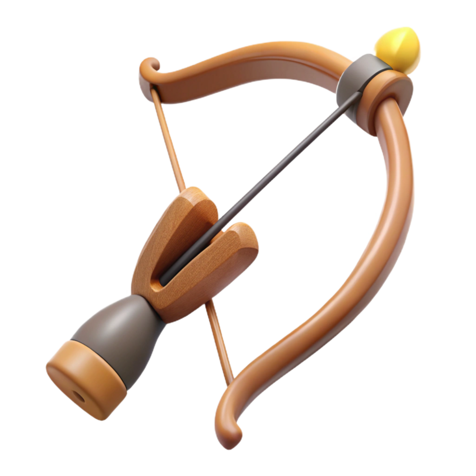 glorious gothic Archery bow with wooden limbs anstring, matte finish, soft lighting, side view, isolateon transparent background,high-resolution product photography perfect clarity png