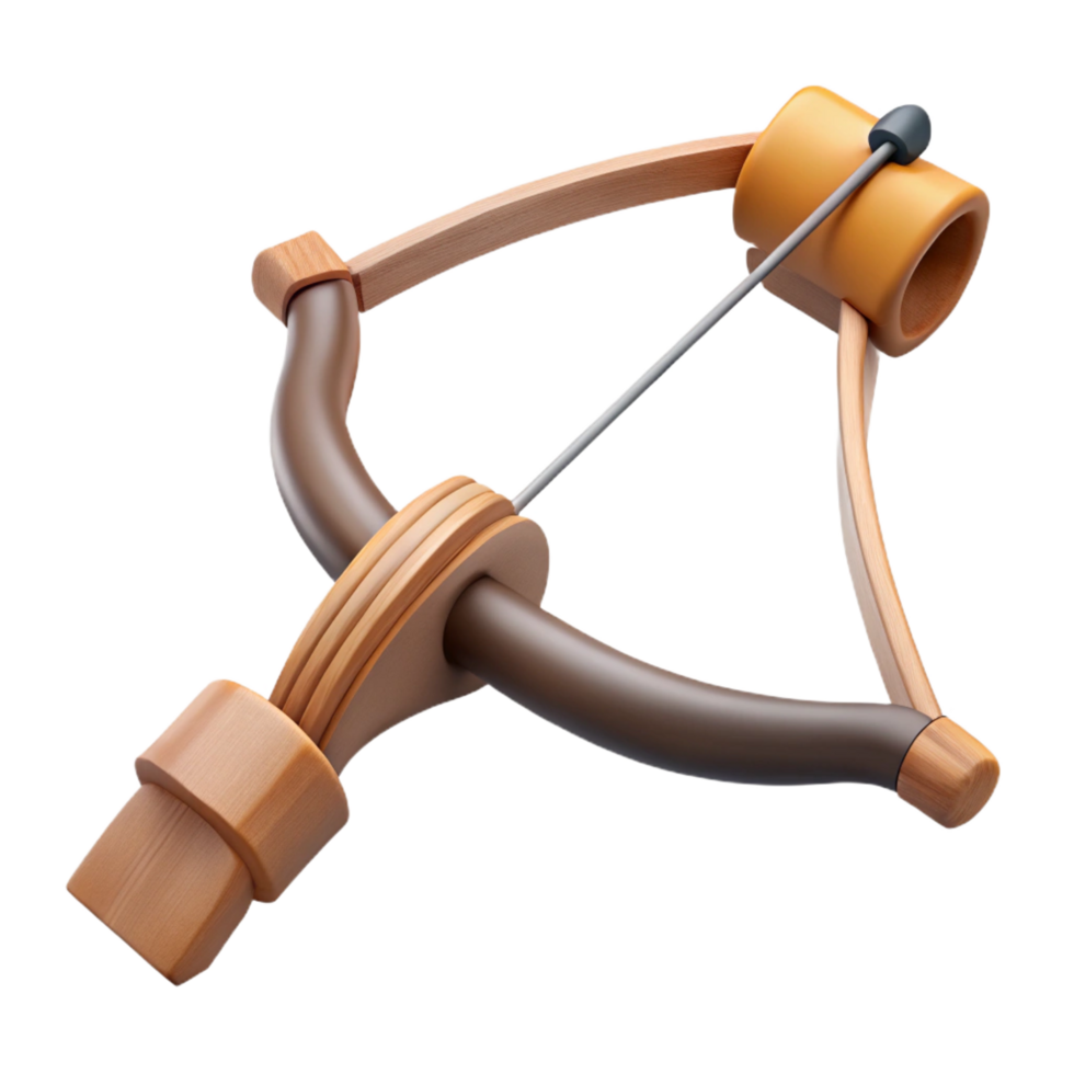 majestic creative Archery bow with wooden limbs anstring, matte finish, soft lighting, side view, isolateon transparent background,high-resolution product photography professional png
