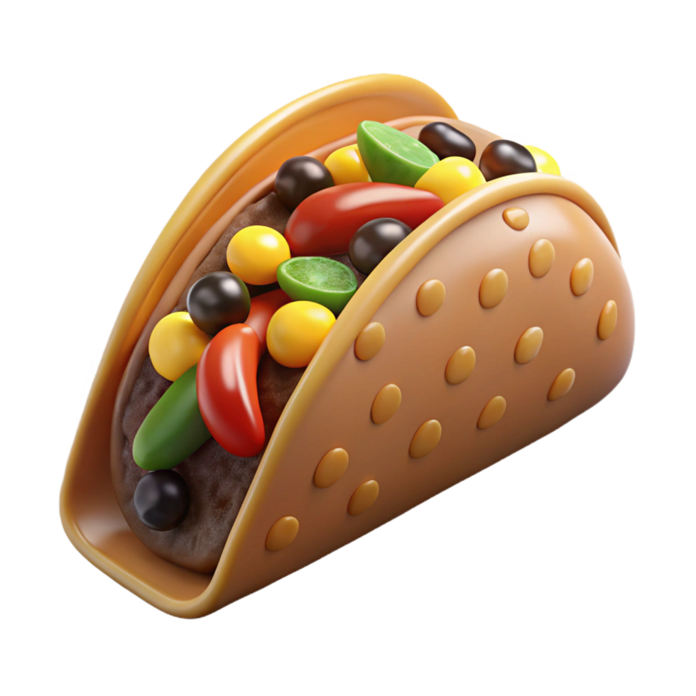 beautiful vintage Vegetarian taco with black beans, corn, ansalsa, studio lighting, isolateon transparent background,high-resolution product photography original png