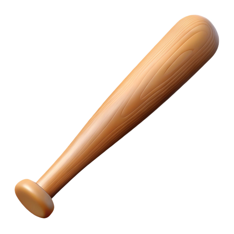 signature classic Baseball bat, wooden, natural grain visible, slight grip wear, soft lighting, isolateon transparent background,high-resolution product photography luxury png