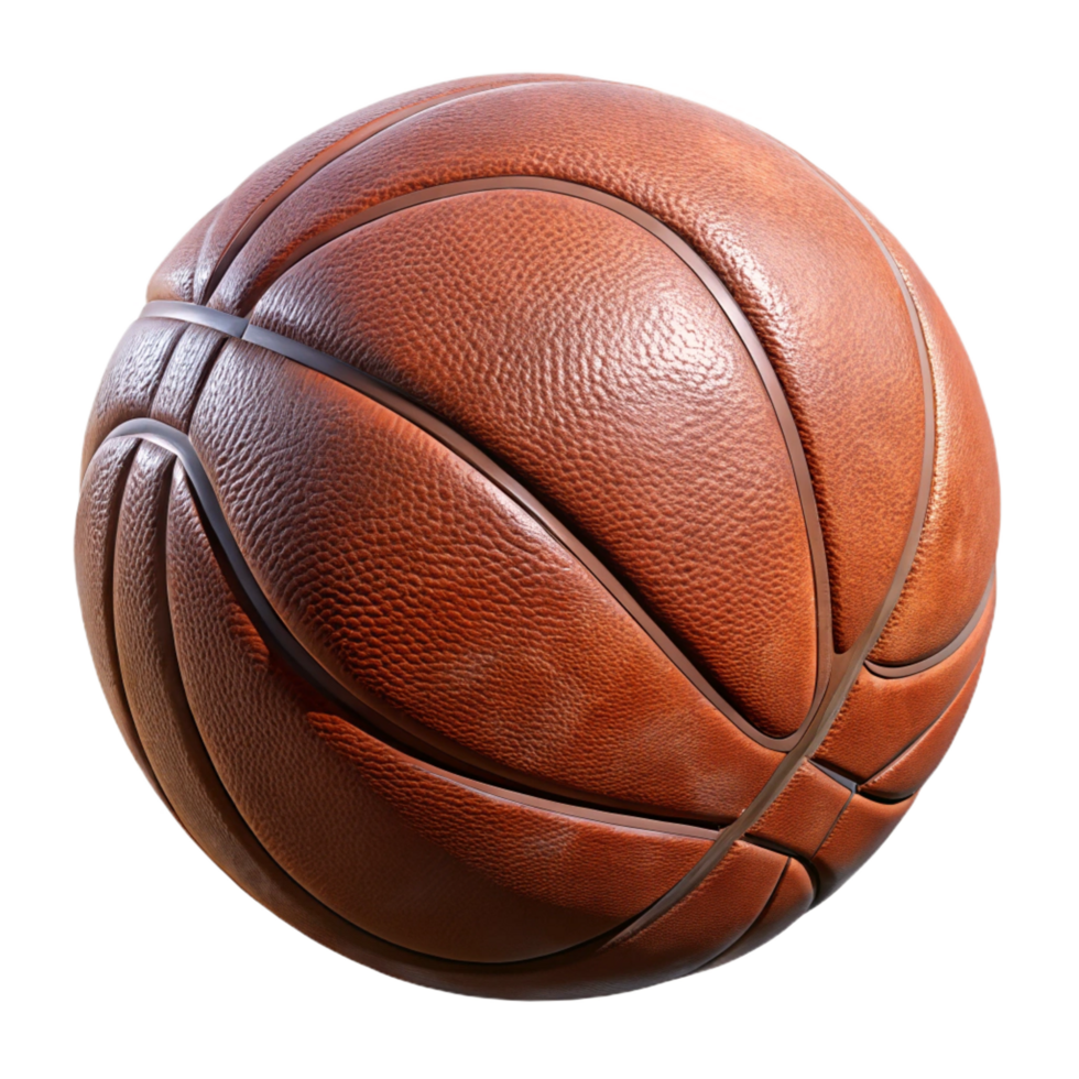 romantic elegant Leather basketball, worn texture, slight scuffs, studio lighting, isolateon transparent background,high-resolution product photography refined png