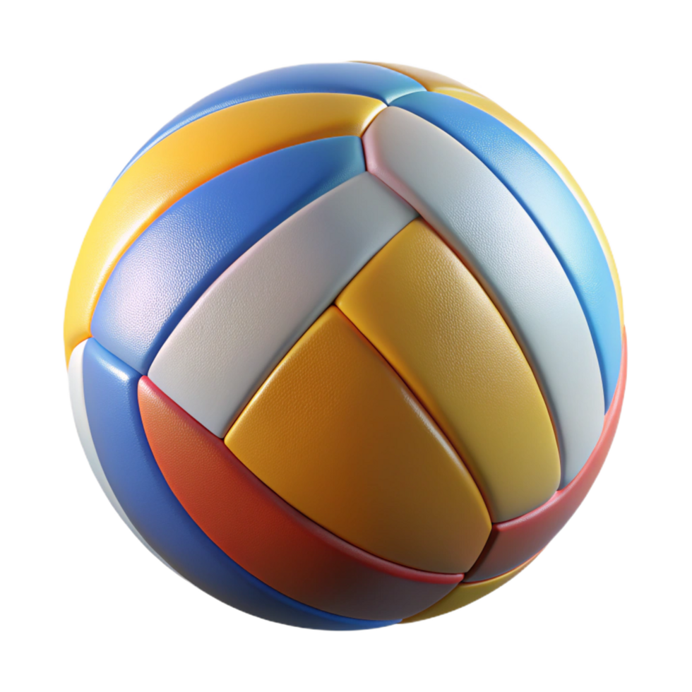 magnificent playful baroque Volleyball, multi-colorepanels, slightly texturesurface, studio lighting, isolateon transparent background,high-resolution product photography refined png