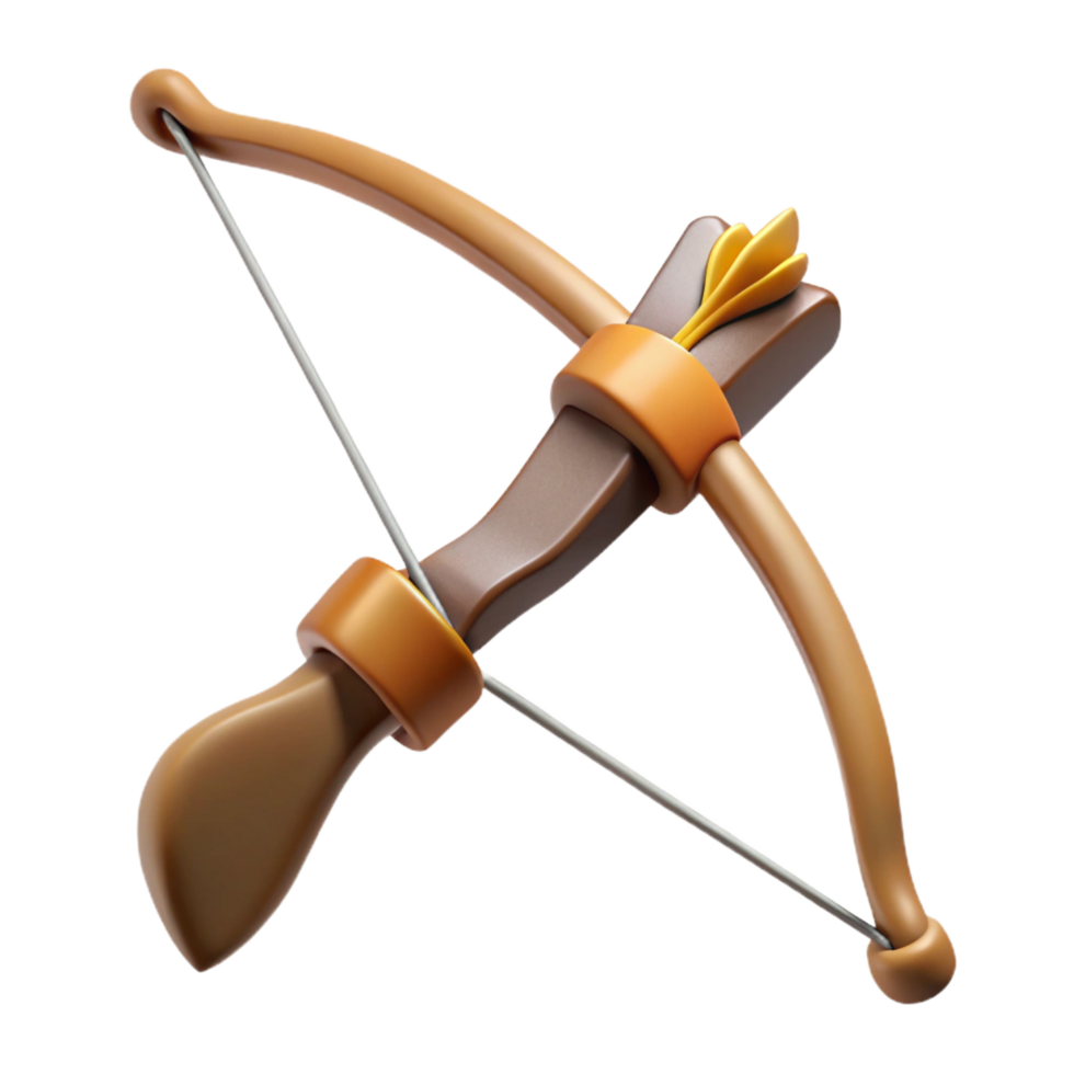 stunning abstract Archery bow, recurve design, wooden limbs, string attached, soft lighting, side view, isolateon transparent background,high-resolution product photography masterfully captured png