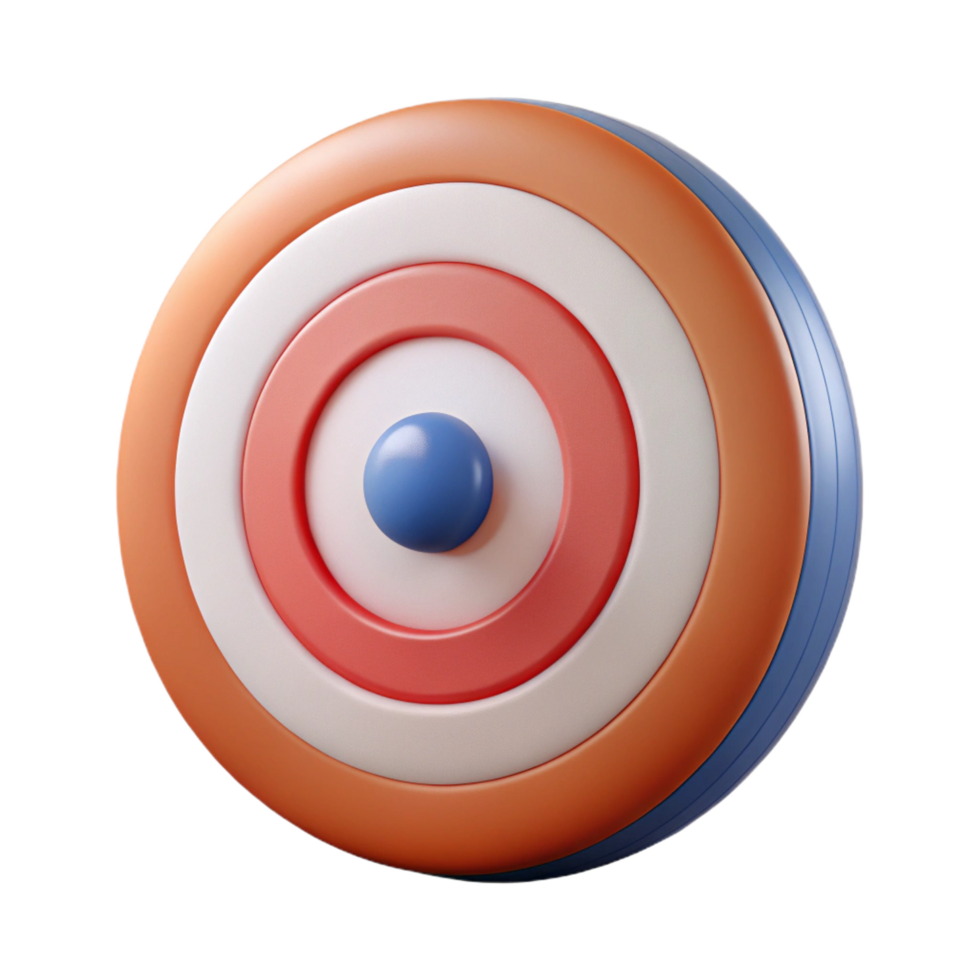joyful alluring Archery target, concentric circles, texturesurface, studio lighting, front view, with transparent background,high-resolution product photography fine detail png