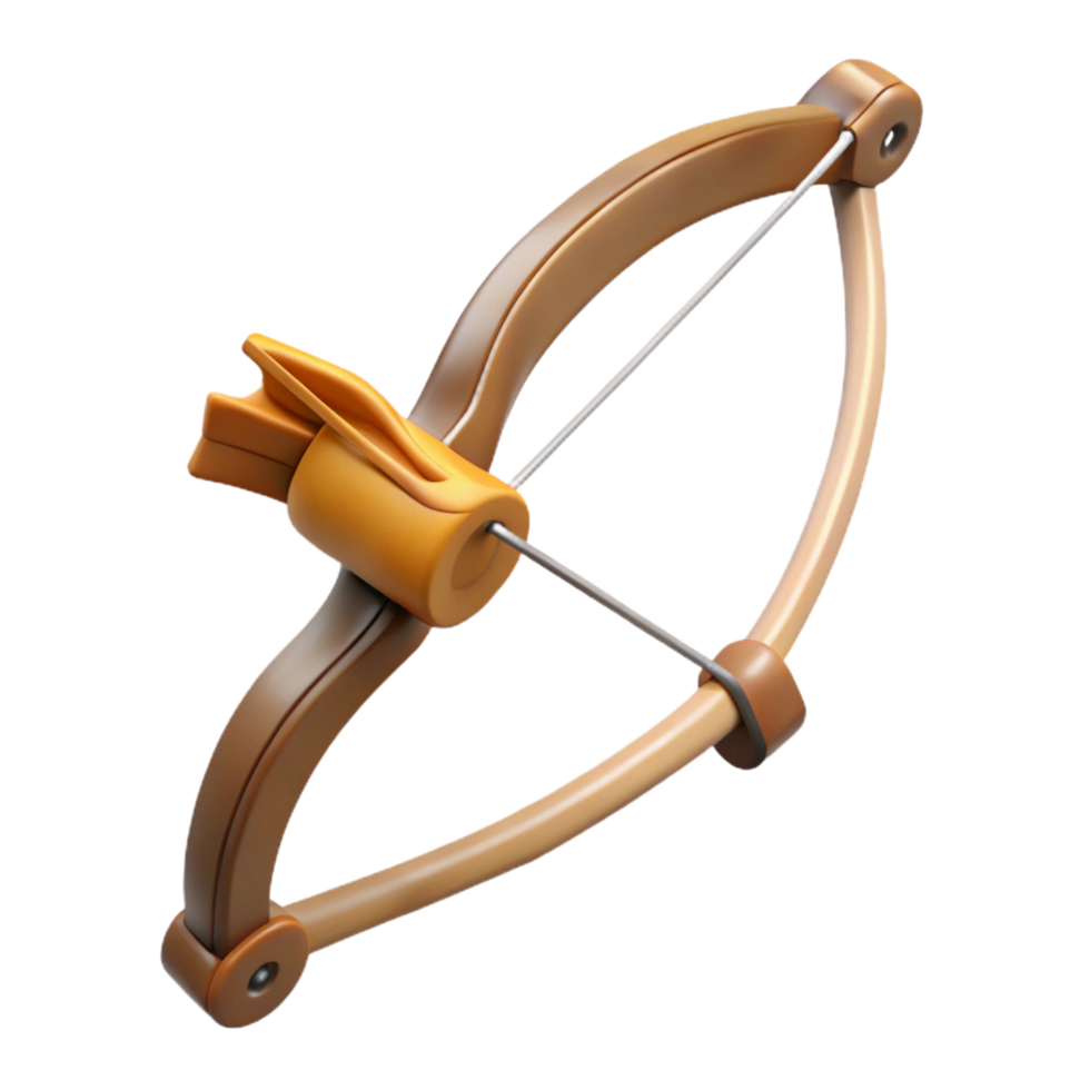 remarkable avant-garde Archery bow, recurve design, wooden limbs, string attached, soft lighting, side view, isolateon transparent background,high-resolution product photography handcrafted png