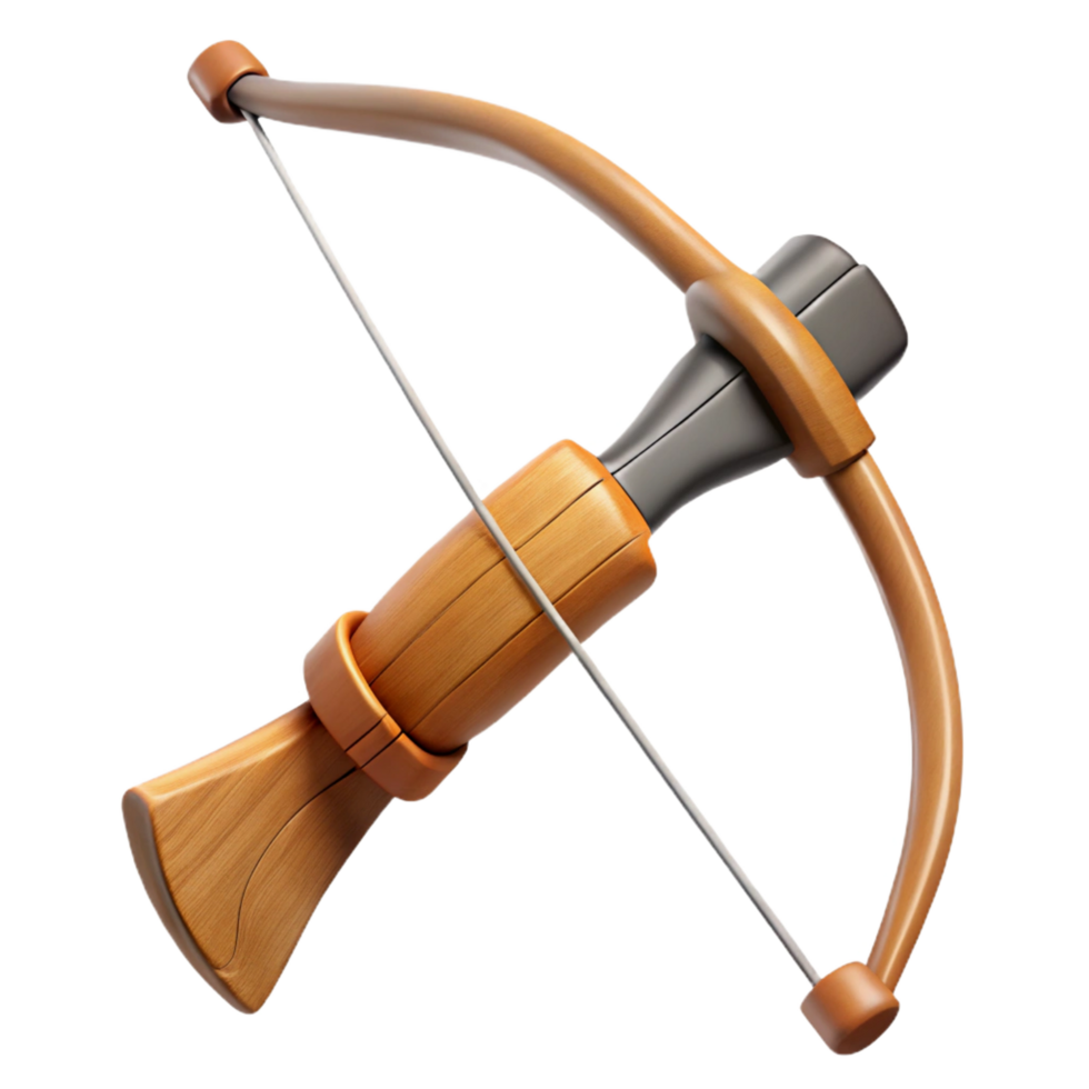 immaculate rare Archery bow, recurve design, wooden limbs, string attached, soft lighting, side view, isolateon transparent background,high-resolution product photography png