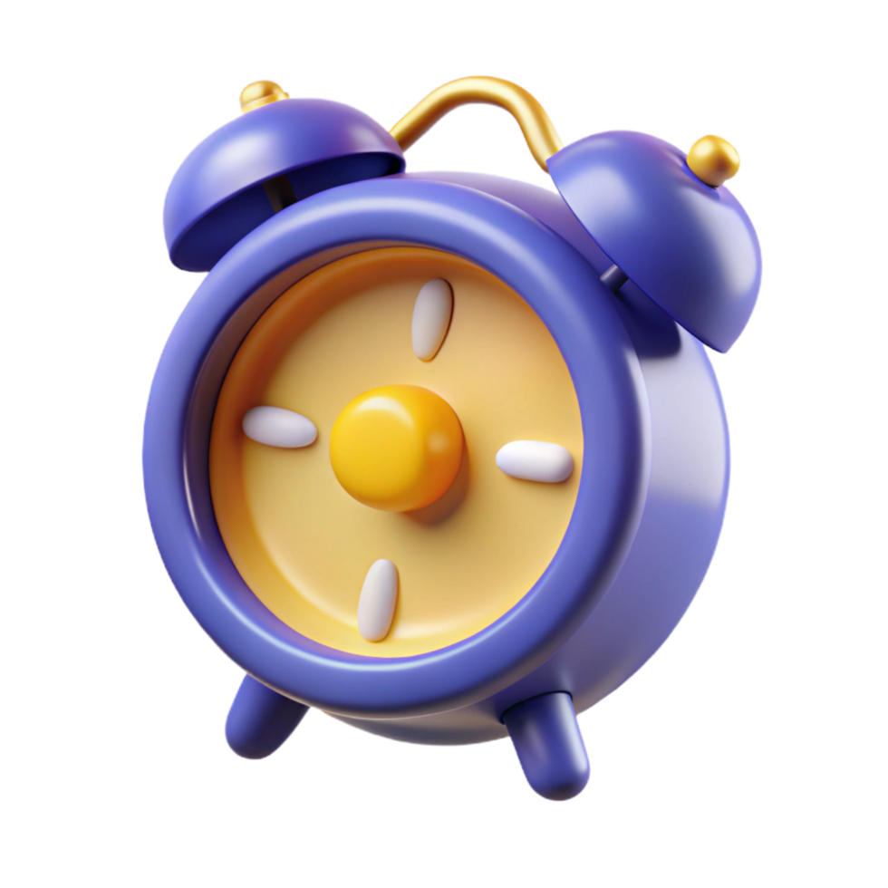 mysterious captivating Rounanalog alarm clock with a bell anglowing hands, plastic casing, soft lighting, top-down view, isolateon transparent background,high-resolution product photography authentic png