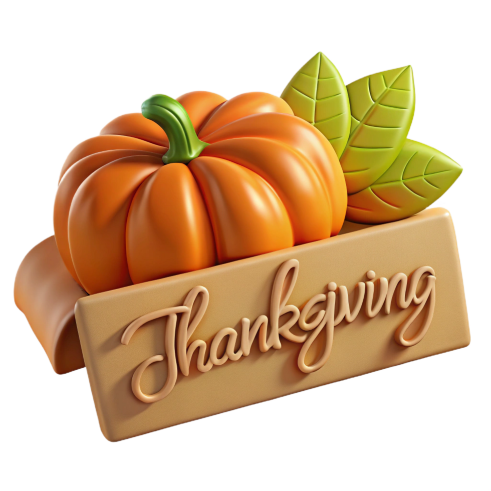 timeless vintage Thanksgiving themeplace carwith hand-drawn calligraphy, texturepaper, warm lighting, front view, isolateon transparent background,high-resolution product photography high resolution png