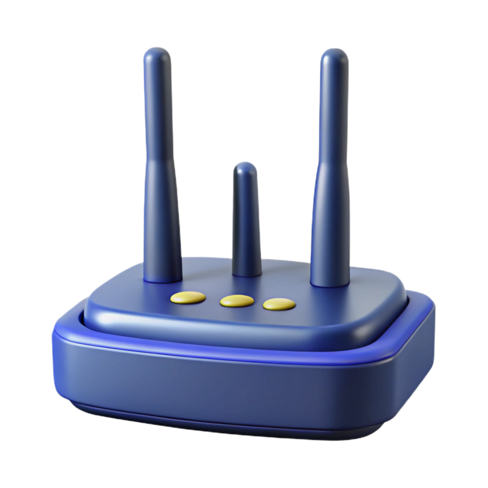 breathtaking timeless Wireless router with multiple antennas, front view, studio lighting, isolateon transparent background,high-resolution product photography png