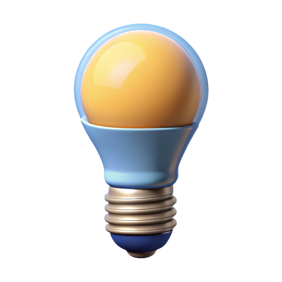 reflective beautiful Smart light bulb, front view, soft lighting, isolateon transparent background,high-resolution product photography authentic png