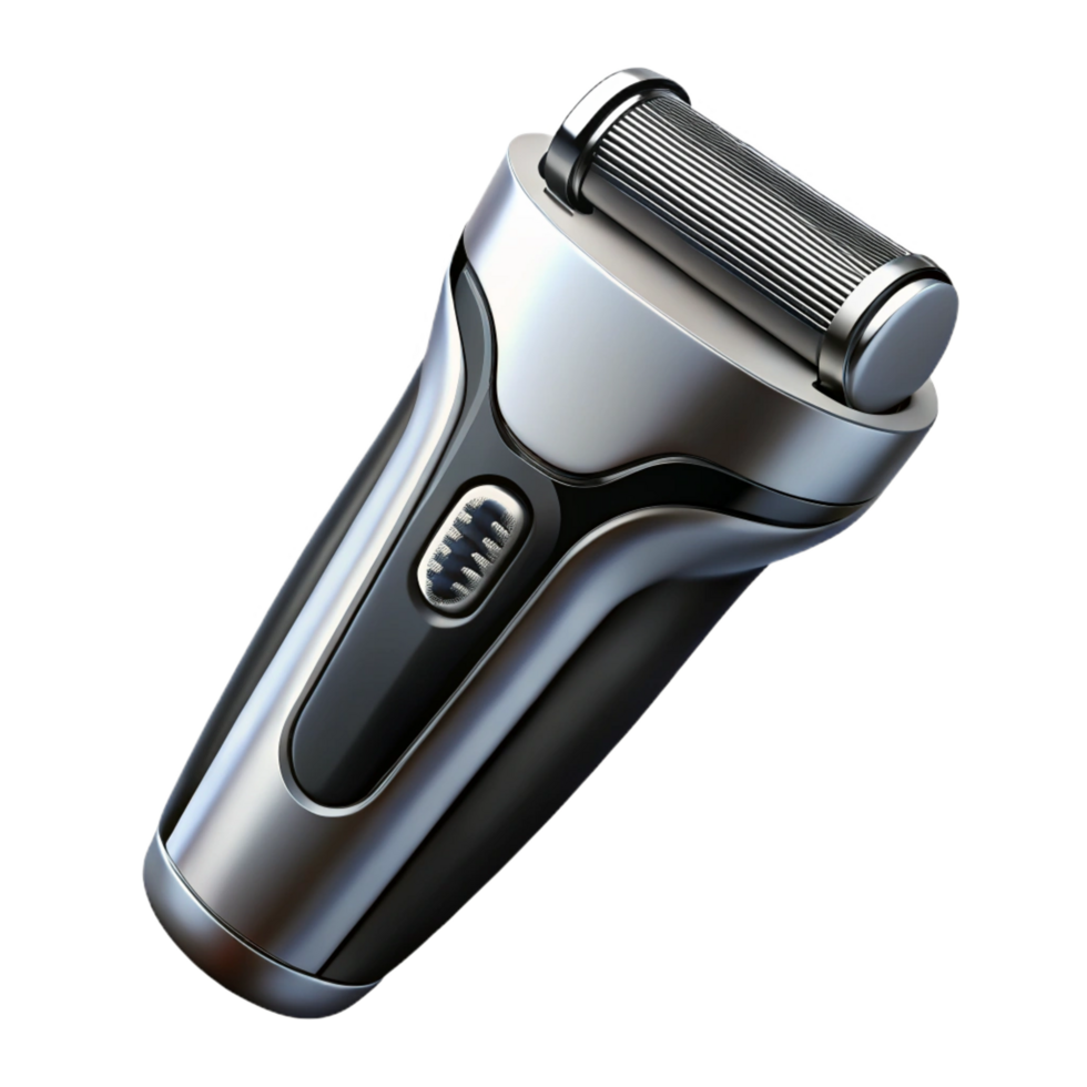 standout renaissance Electric shaver with chrome accents, angleperspective, studio lighting, isolateon transparent background,high-resolution product photography top-tier png