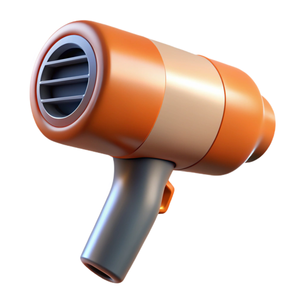 hypnotic timeless Hair dryer with concentrator nozzle attached, angleperspective, soft lighting, isolateon transparent background,high-resolution product photography png