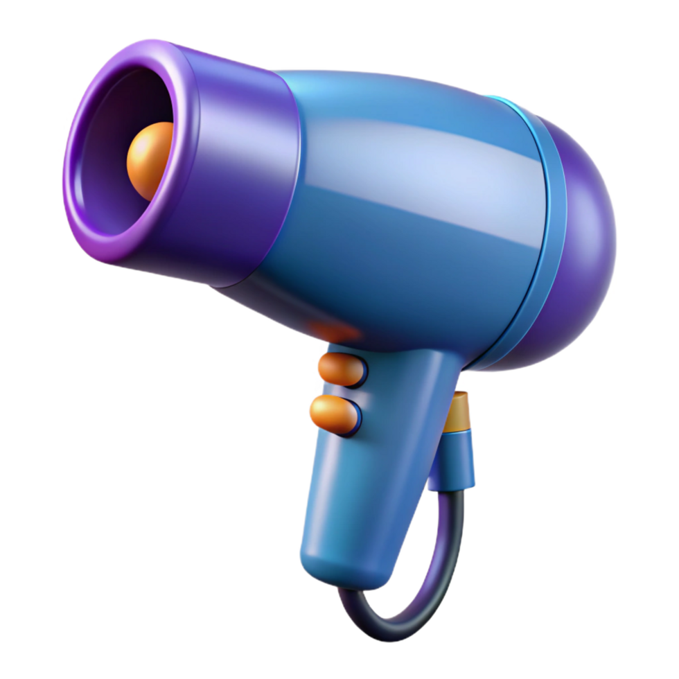 wonderful unforgettable Hair dryer with concentrator nozzle attached, angleperspective, soft lighting, isolateon transparent background,high-resolution product photography png