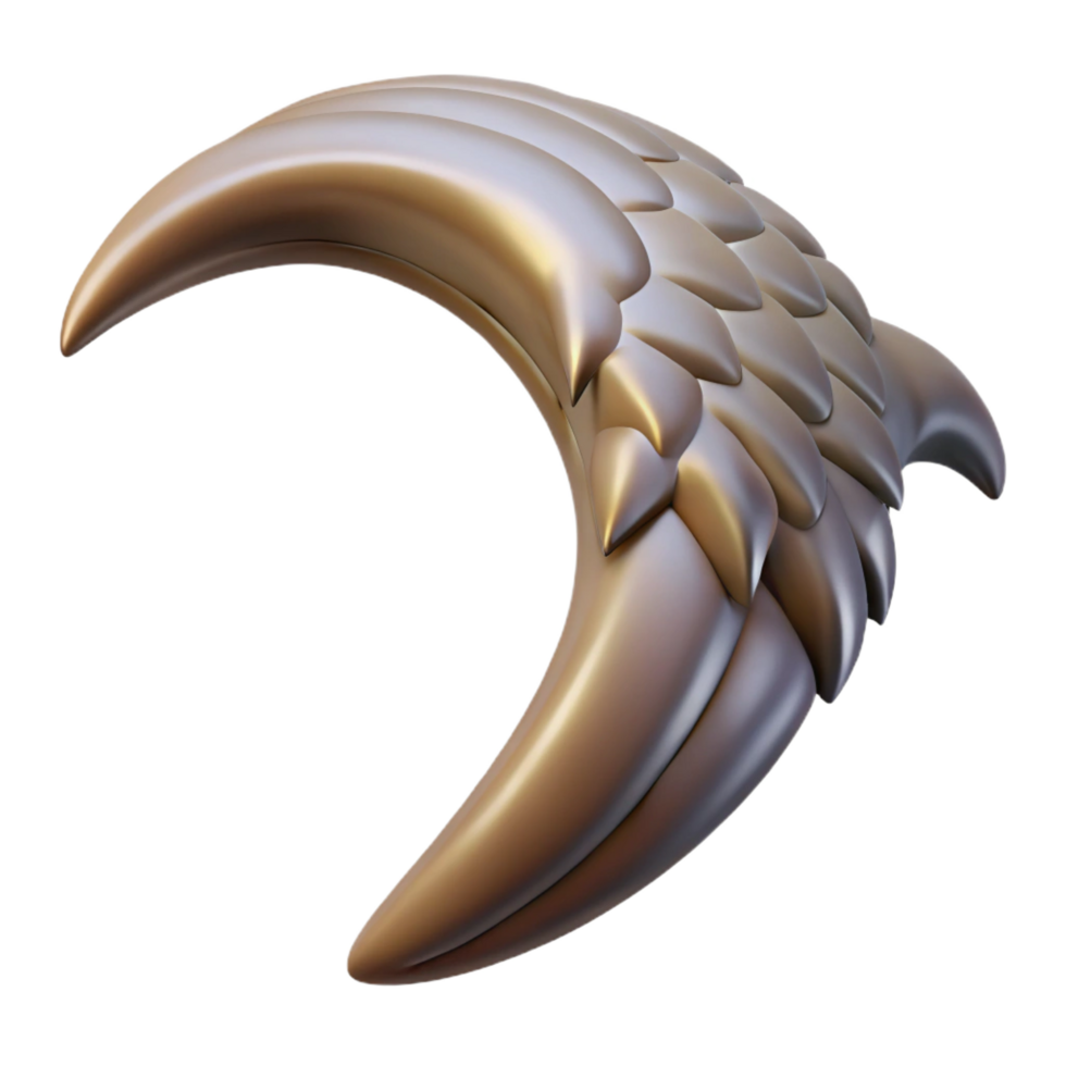 exquisite passionate rustic A realistic, feathereharpy talon, sharp ancurved, soft lighting, front view, isolateon transparent background,high-resolution product photography sharp png