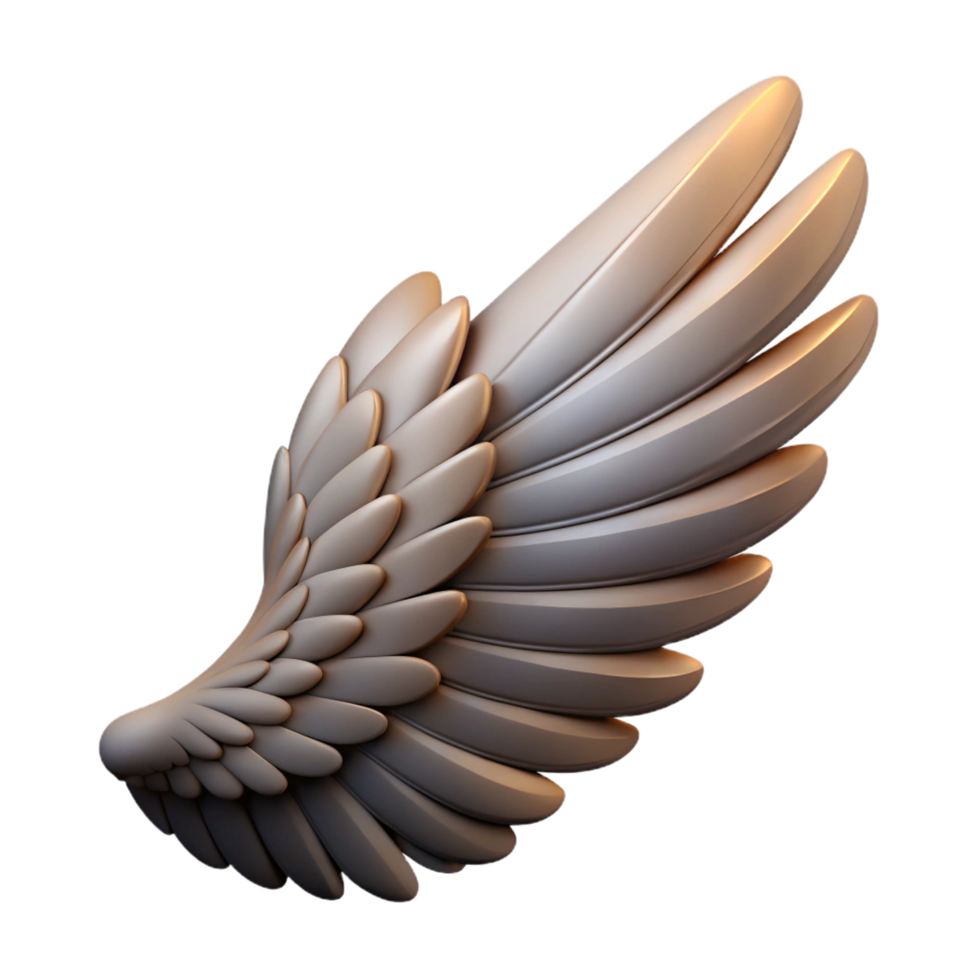 vibrant gothic A realistic, featheregriffin wing, powerful andetailed, soft lighting, side view, isolateon transparent background,high-resolution product photography fine detail png