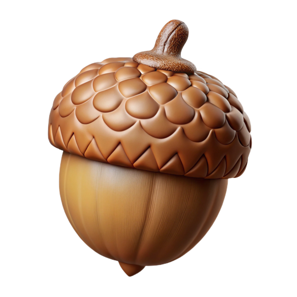unforgettable urban A single, handcraftedryad's acorn pendant, intricately carveandetailed, soft lighting, isolateon transparent background,high-resolution product photography artisan png