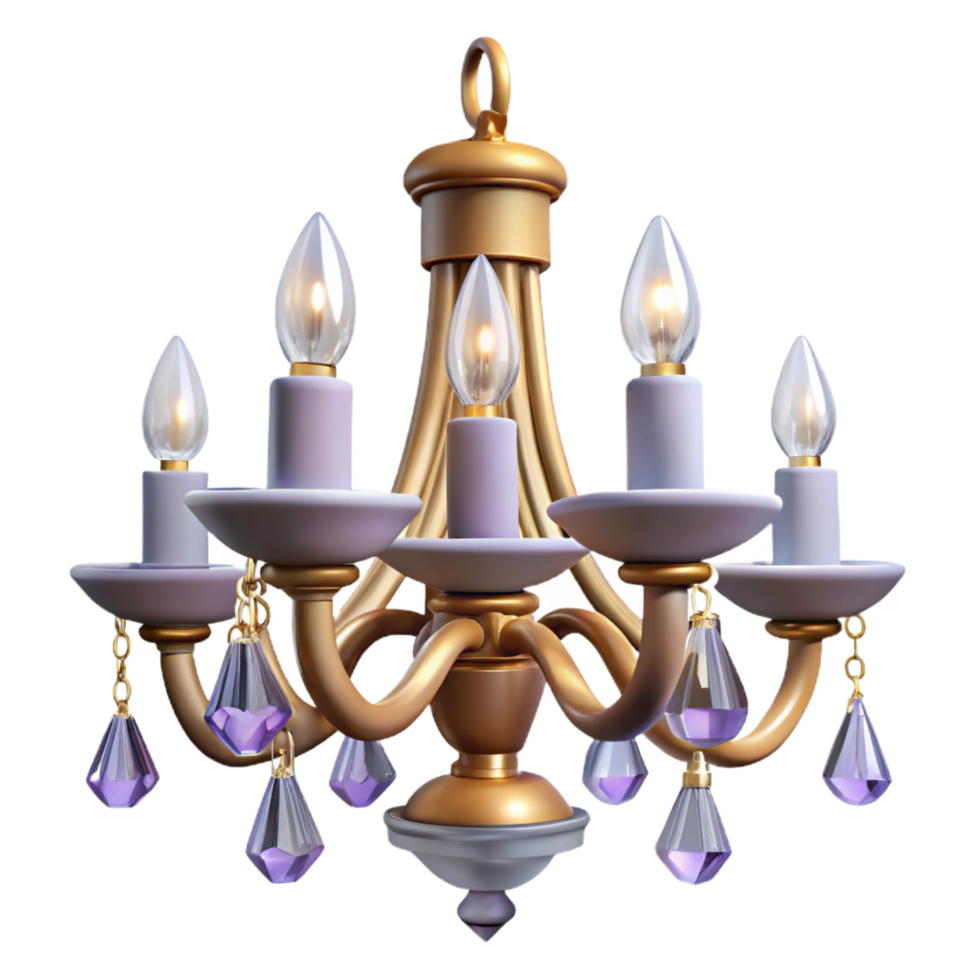 serene exemplary Crystal chandelier, ten arms, dangling prisms, sparkling in studio lighting, icon style, isolateon transparent background,high-resolution product photography png