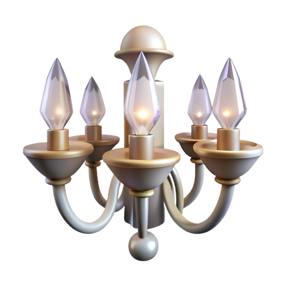 majestic whimsical bohemian Crystal chandelier, five arms, cascading crystals, soft lighting, top-down view, icon style, isolateon transparent background,high-resolution product photography precision png