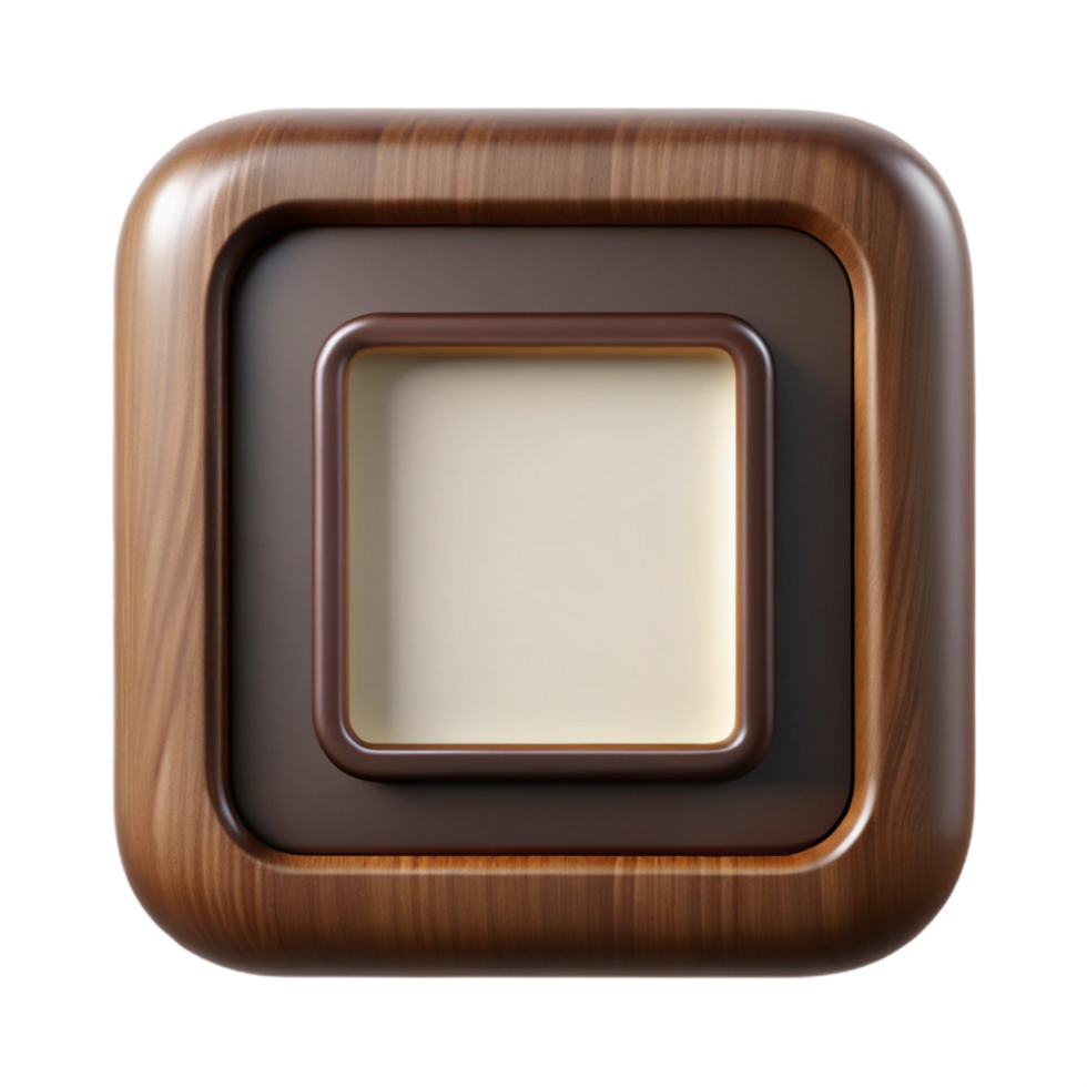 enchanting passionate creative Vintage square frame, dark wood, simple design, soft lighting, front view, icon style, isolateon transparent background,high-resolution product photography luxury png