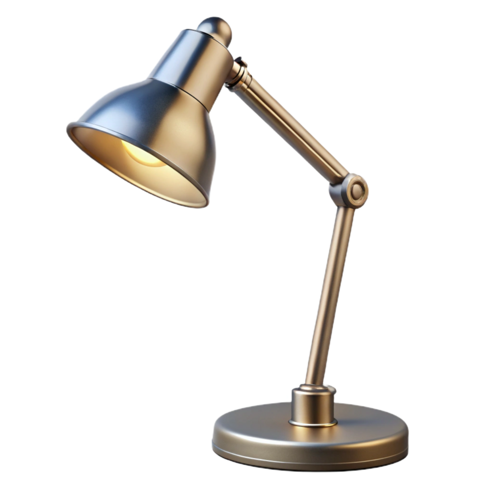 stunning contemporary Minimalist metal floor lamp, adjustable arm, brushenickel finish, studio lighting, isolateon transparent background,high-resolution product photography crisp png