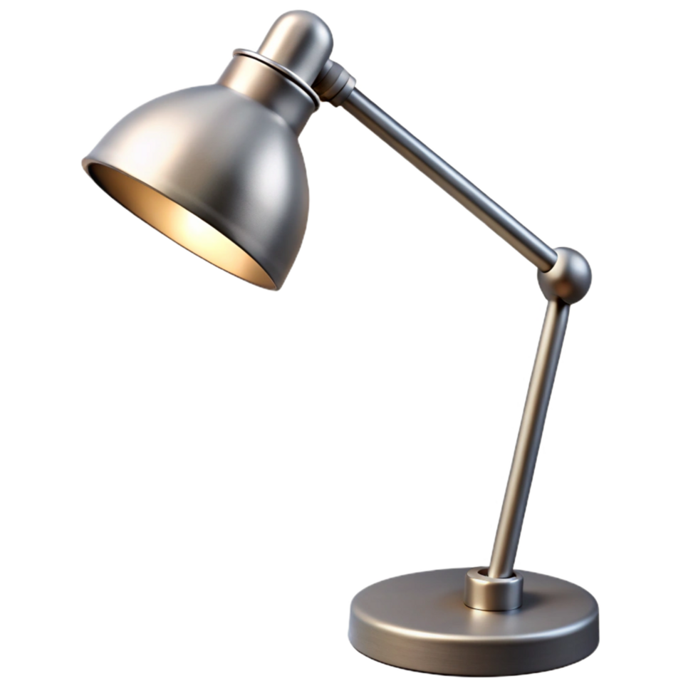 exquisite inspireMinimalist metal floor lamp, adjustable arm, brushenickel finish, studio lighting, isolateon transparent background,high-resolution product photography png