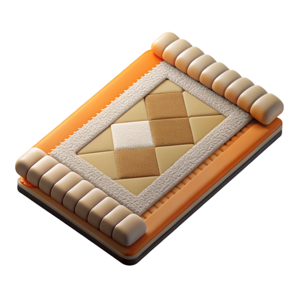 exemplary classic Rectangular area rug, geometric pattern, wool fibers, studio lighting, top-down view, with transparent background,high-resolution product photography refined png