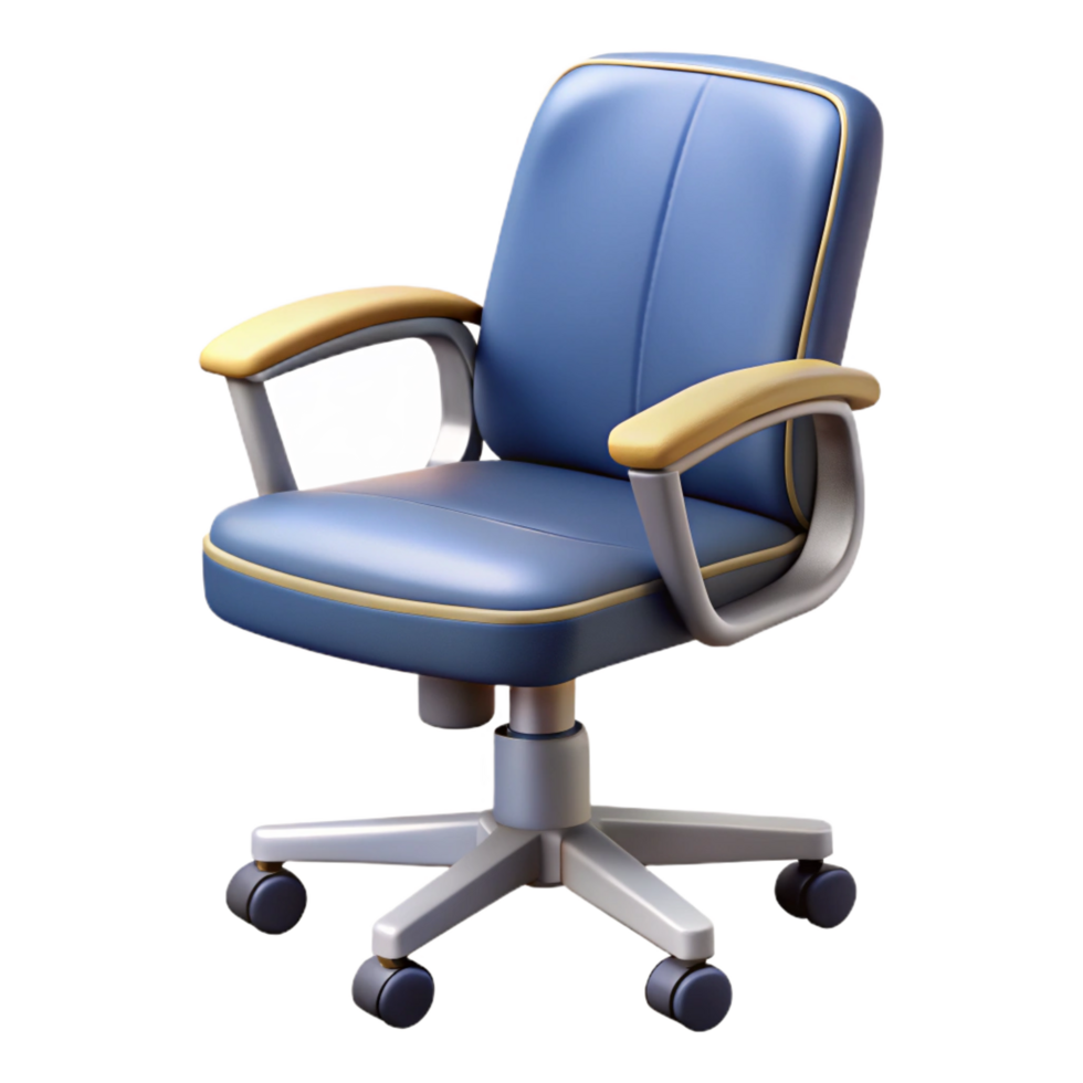 impressive timeless Rolling office chair, ergonomic design, mesh back, studio lighting, with transparent background,high-resolution product photography png