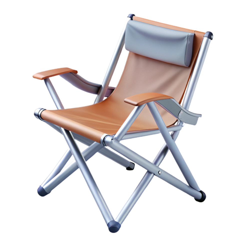 majestic reflective art deco Foldable camping chair, lightweight aluminum frame, fabric seat, studio lighting, side view, with transparent background,high-resolution product photography artisan png