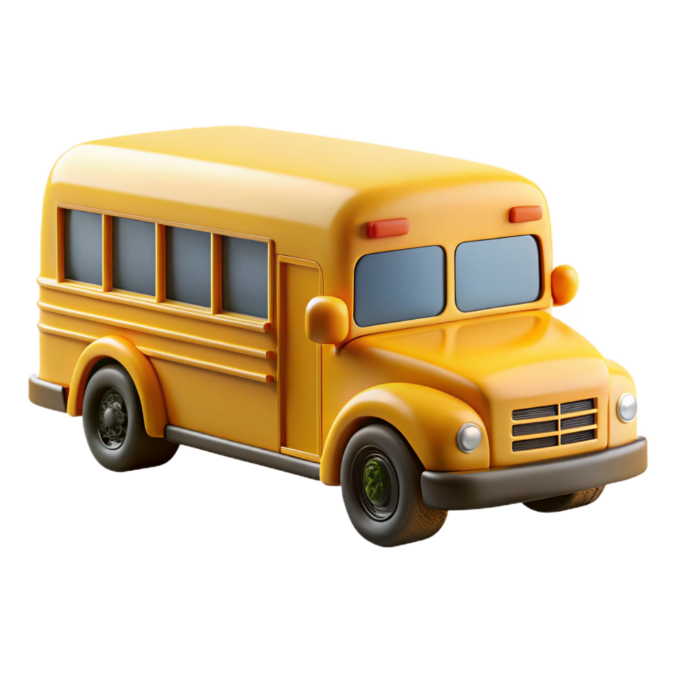 alluring urban Bright yellow school bus, detaileinterior visible through windows, studio lighting, side view, product shot, isolateon transparent background,high-resolution product photography crisp png
