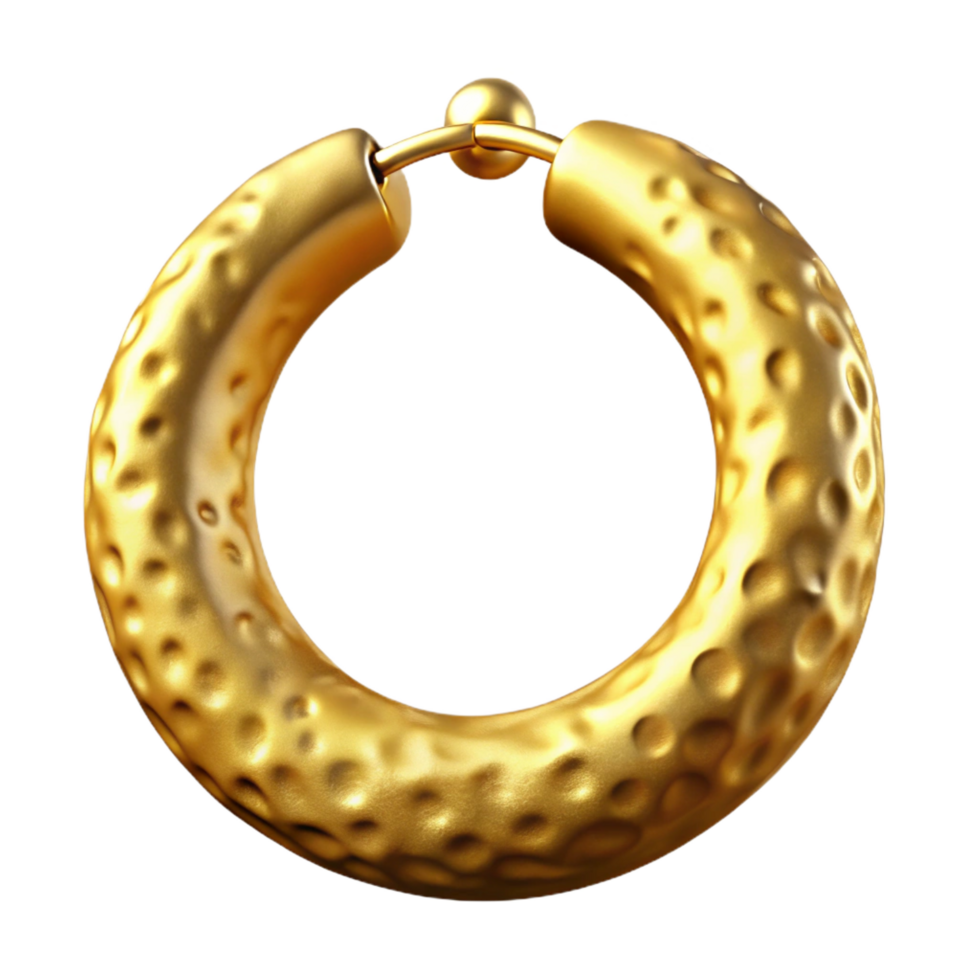breathtaking renaissance Large hoop earrings, golwith hammeretexture, soft lighting, front view, matte finish, artistic, isolateon transparent background,high-resolution product photography impeccable png
