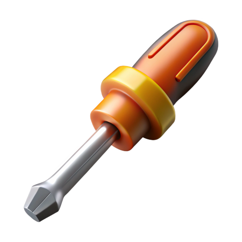 sumptuous rare A Philips heascrewdriver with a magnetic tip ana rubberizehandle, dramatic lighting, front view, photorealistic, isolateon transparent background,high-resolution product photography png