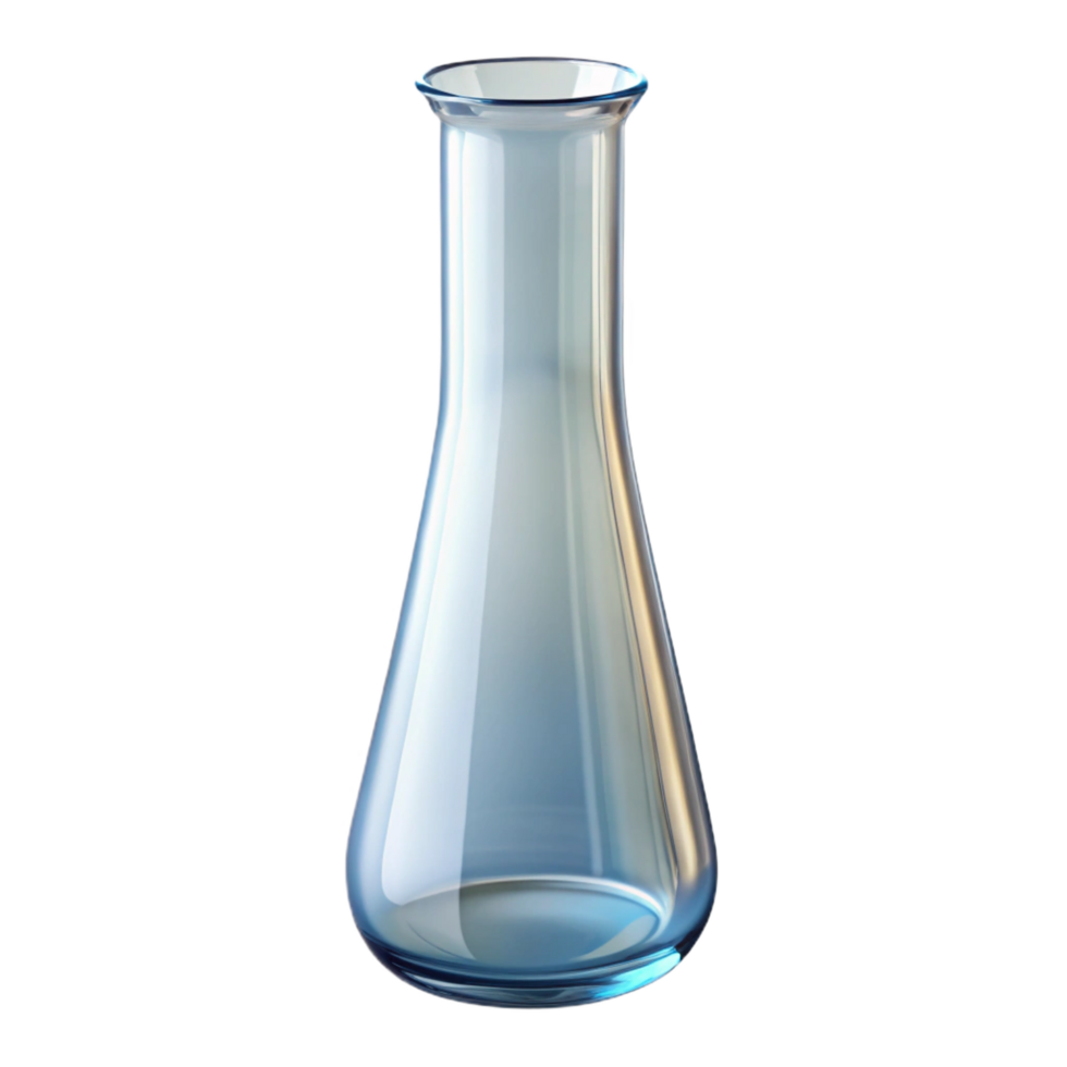 fascinating quintessential Tall slender vase, clear glass, smooth surface, studio lighting, detaileillustration, isolateon transparent background,high-resolution product photography png