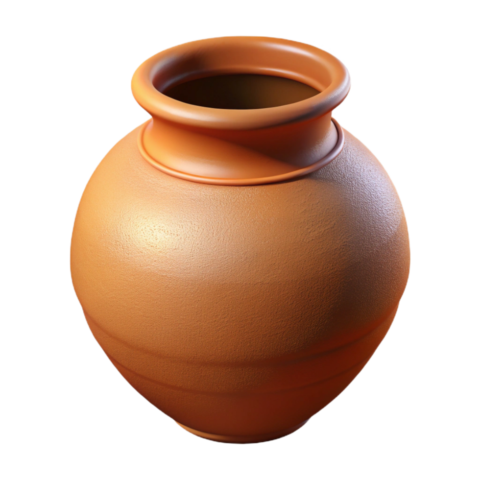 memorable futuristic Earthenware vase, texturesurface, matte finish, studio lighting, detaileillustration, isolateon transparent background,high-resolution product photography authentic png