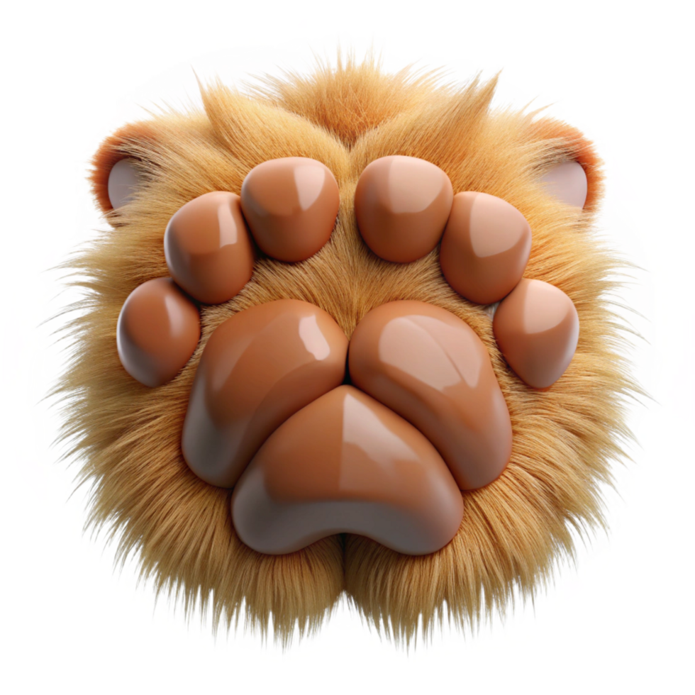 standout gothic Lion paw, extendeclaws, detailefur anpads, studio lighting, top-down view, photorealistic, isolateon transparent background,high-resolution product photography detailed png