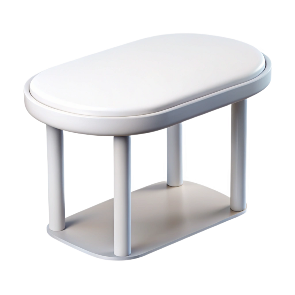 harmonious glorious Modern minimalist table, white lacquer, sleek design, studio lighting, side view, isolateon transparent background,high-resolution product photography museum quality png