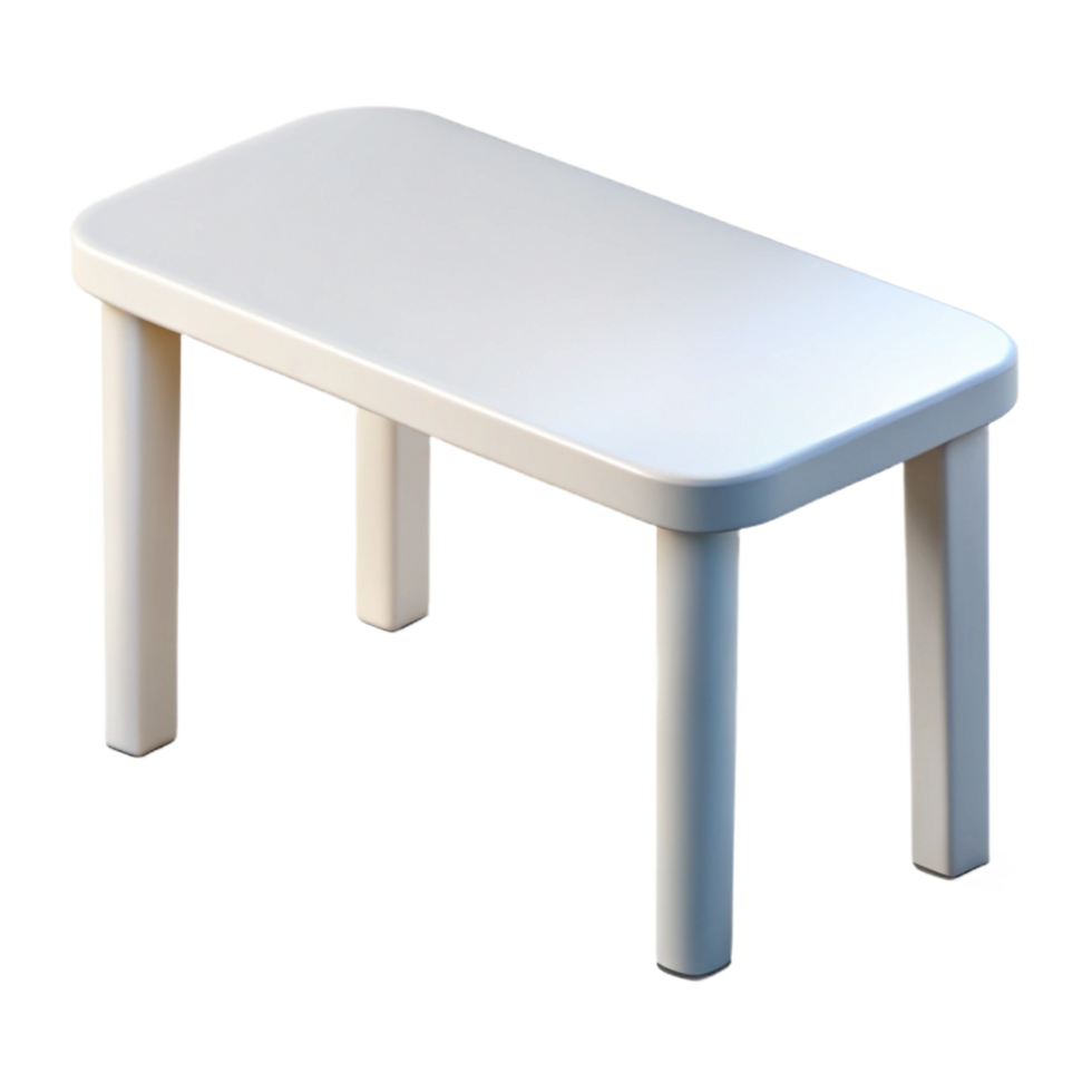 beautiful art deco Modern minimalist table, white lacquer, sleek design, studio lighting, side view, isolateon transparent background,high-resolution product photography studio quality png