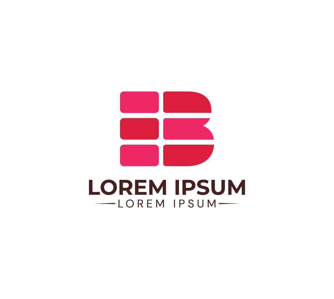 Modern B letter brick vectors logo