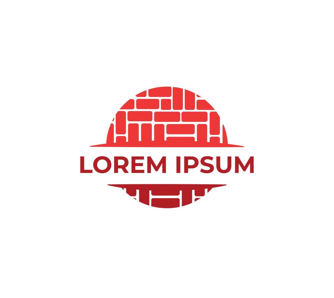 Circle shape brick logo art vector