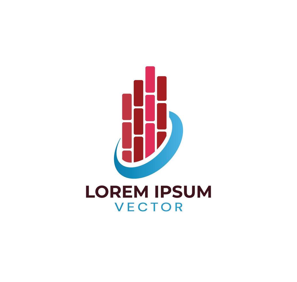 Unique brick building logo art design vector