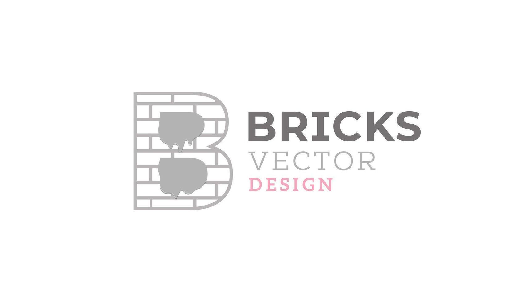 B letter brick wall logo art vector