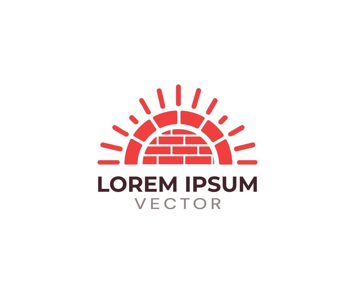 Brick wall logo art vector