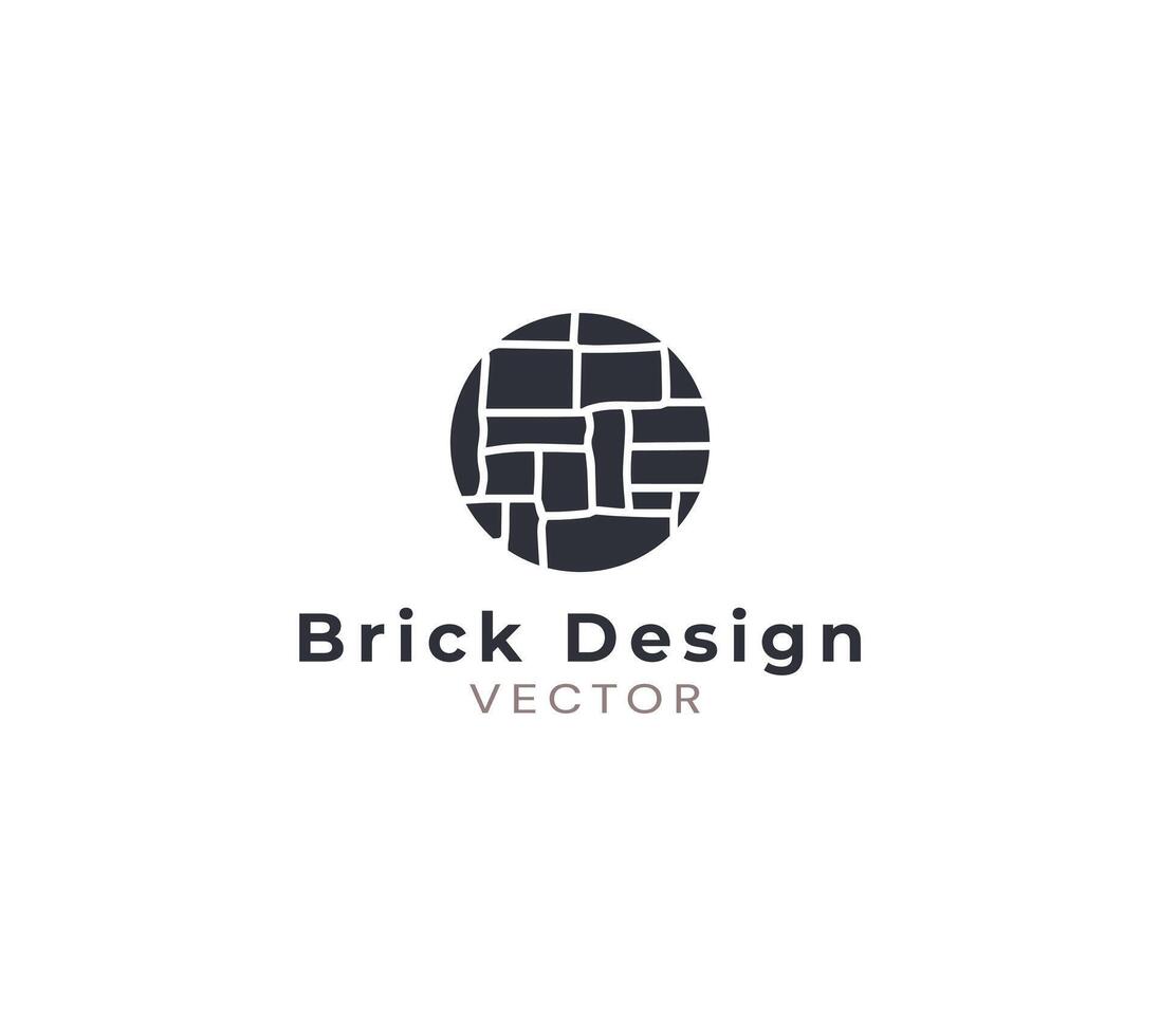 Circle shape brick logo vector