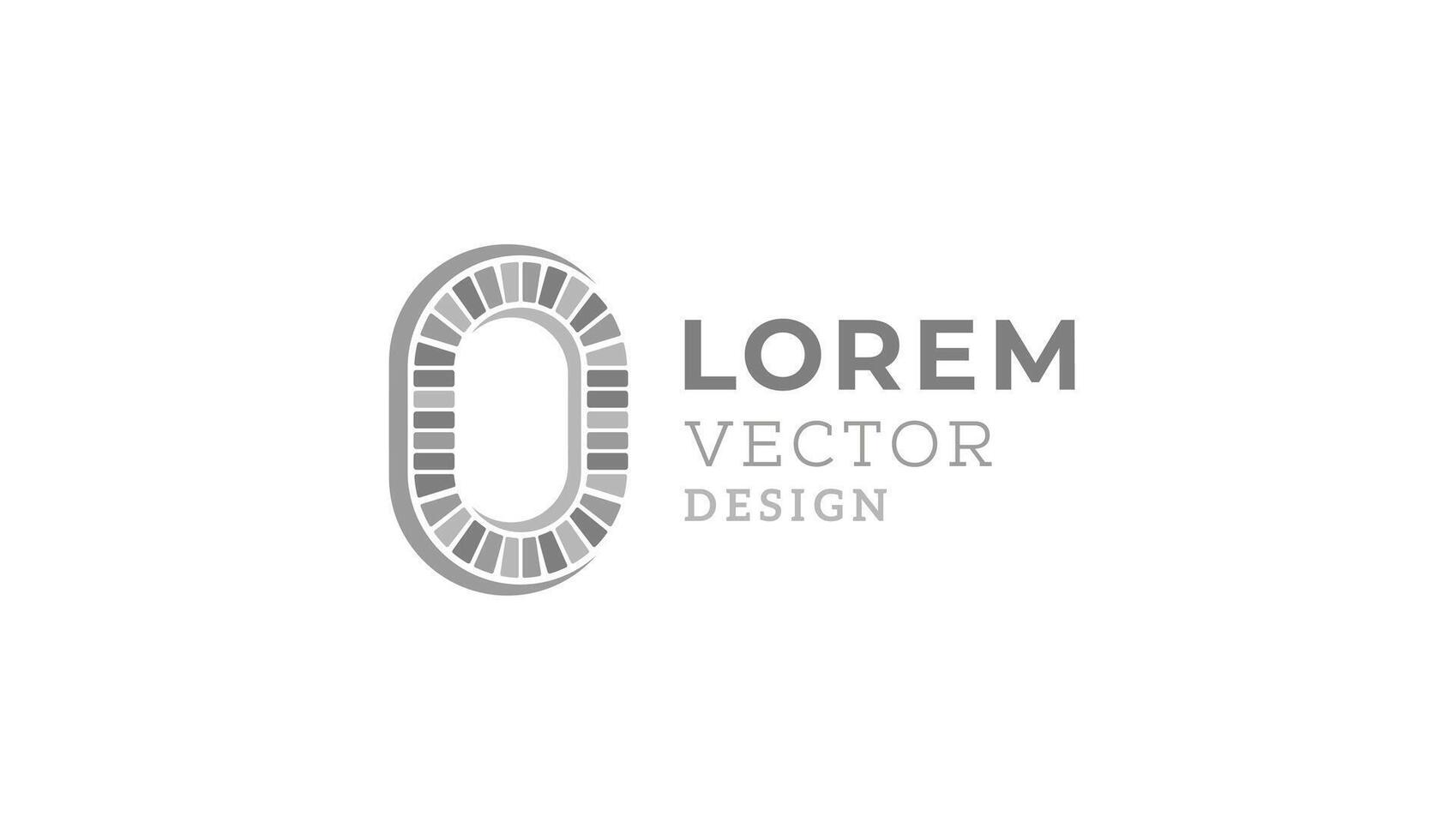 O letter brick round logo art vector